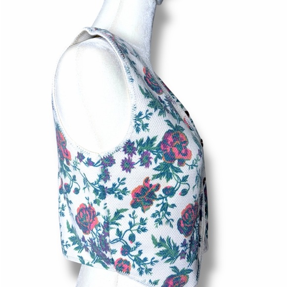Vintage gap cottagecore floral vest xxs 0 a35 - Picture 4 of 9